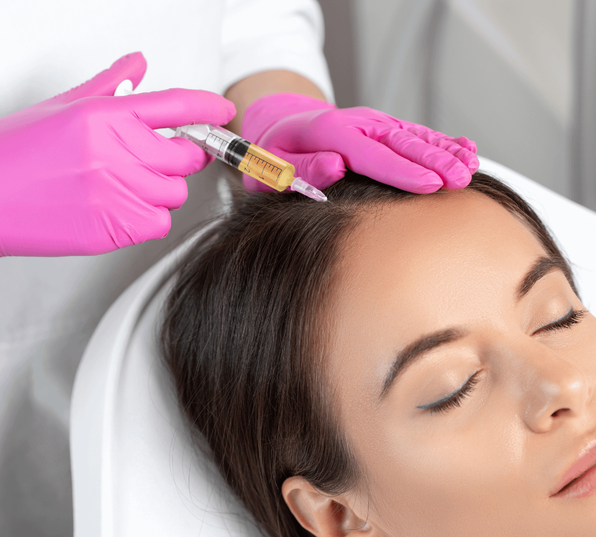 PRP Therapy female patient receiving prp therapy